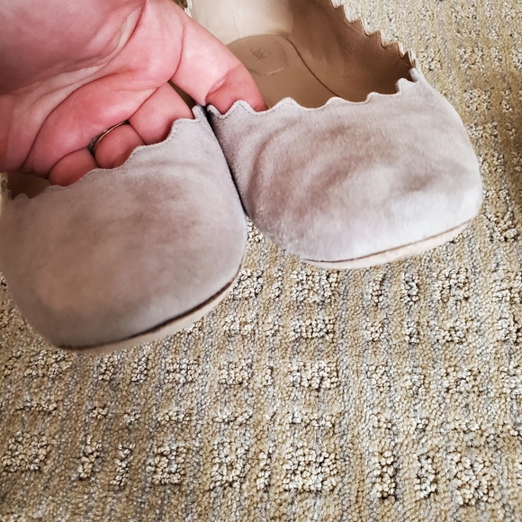 Chloe scalloped seude ballet flats - Picture 5 of 10